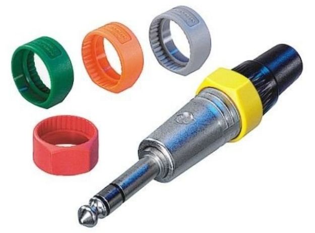 Picture of Neutrik  Jack Cord Connector  Ring Label  NP*C  ORANGE