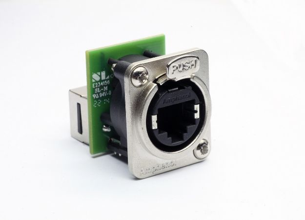 Picture of Amphenol  Ethercon RJ45 Connector  Panel Mount Feedthrough