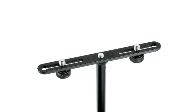 Picture of K&M Mic Stand Accessory  T Bar for 2 Mics  Adjustable