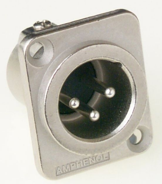 Picture of Amphenol XLR Panel Mount (Male) - 3 pole  NICKEL