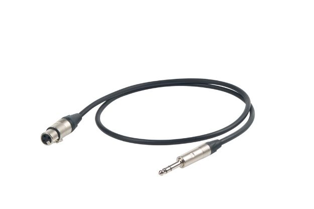 Picture of Proel  Lead  FXLR > TRS  5m  95% Braid Shield  BK