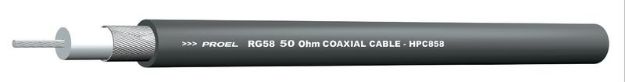 Picture of Proel Bulk RF Cable Coaxial RG58 50 Ohm 1 Shield BLACK