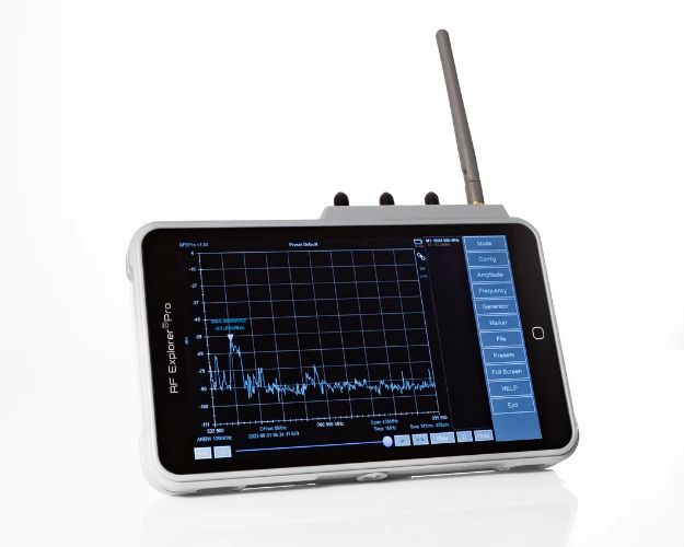 Picture of RF Venue Touchscreen RF spectrum analyzer configured for