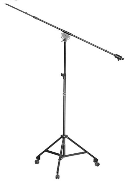 Picture of Jansen Floor Mic Stand Extra Tall Adjustable Boom BLACK