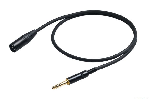 Picture of Proel XLR Input Lead MXLR > TRS 5m Spiral Shield BLACK