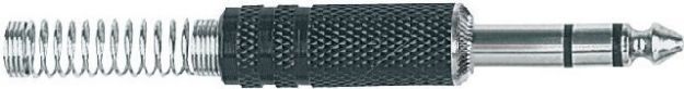 Picture of Stereo Jack Connector 6.3mm Cord Plug MALE BLACK