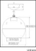 Picture of SHOW 100V Ball Speaker 6½" Pendant Mount 30W WHITE