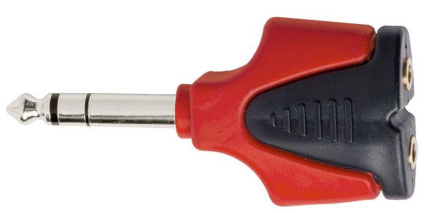 Picture of Signal Adaptor 1 x 6.3mm TRS > 2 x 3.5mm TRS PLASTIC