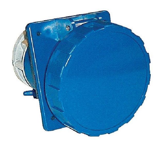 Picture of 63A Mains Connector 1Ø 250V Panel Mount FEMALE Angled