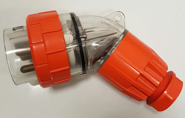 Picture of 32A Mains Connector 1Ø 250V Cord Plug MALE Angled
