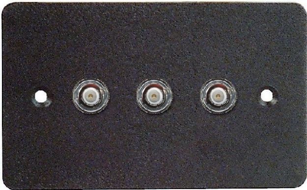 Picture of Wall Connector Plate 3 x BNC EMPTY Steel BLACK