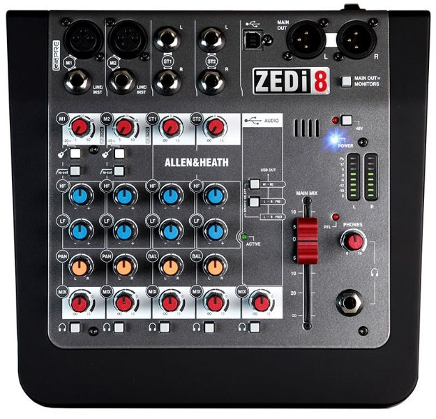 Picture of ZEDi 8 Mixer 2 Mono+2 Stereo 2X2 Track USB Interface