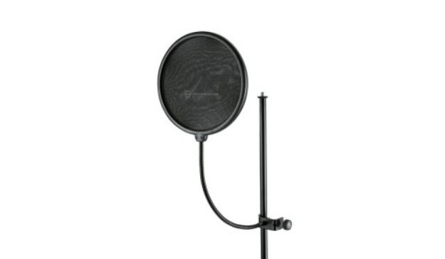 Picture of K&M Mic Pop Shield on Gooseneck Fitting BLACK