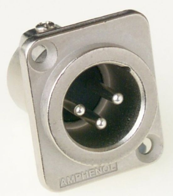 Picture of Amphenol XLR Panel Mount Male 3 pole GOLD Pins