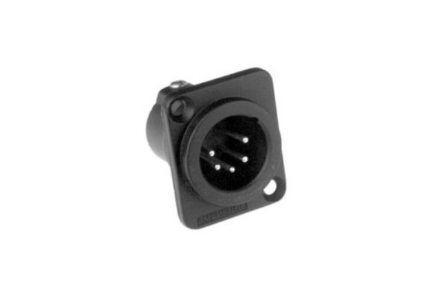 Picture of Amphenol XLR Panel Mount Male 5 Pole GOLD Pins Black