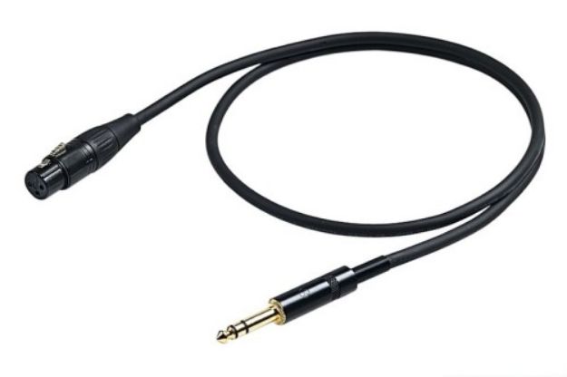 Picture of Proel Mic Lead FXLR > TRS 3m Spiral Shield BLACK