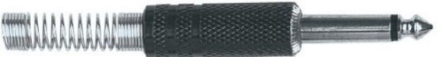 Picture of Mono TS 6.3mm Jack Connector Cord Plug BLACK