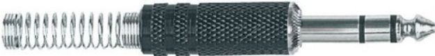 Picture of Stereo TRS Jack Connector 6.3mm Cord Plug MALE BLACK