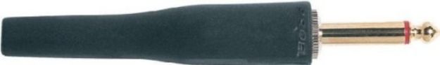Picture of Mono TS Jack Connector 6.3mm Cord Plug MALE BLACK Boot
