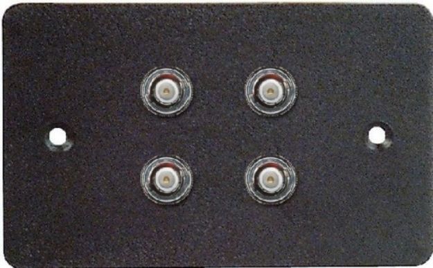 Picture of Wall Connector Plate 4 x BNC EMPTY Steel DARK GREY