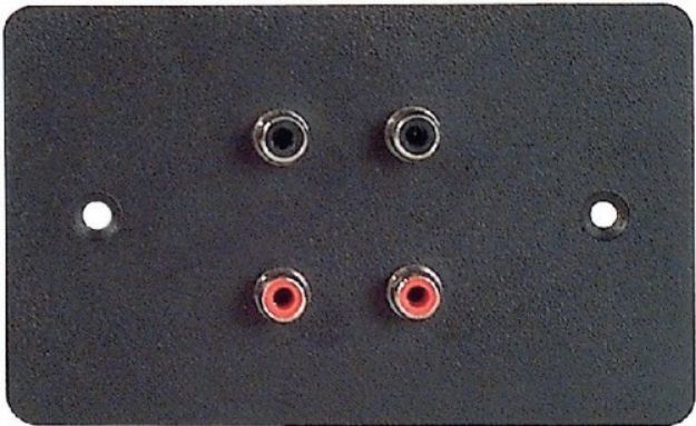 Picture of Wall Connector Plate 4 x RCA EMPTY Steel BLACK