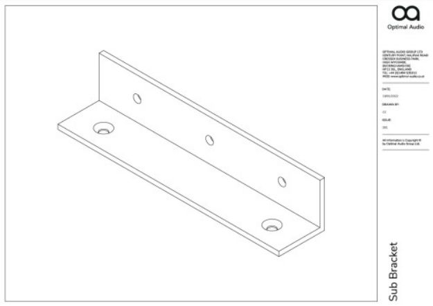 Picture of Optimal Wall and Ceiling bracket for Sub 6 & Sub 10 BLACK