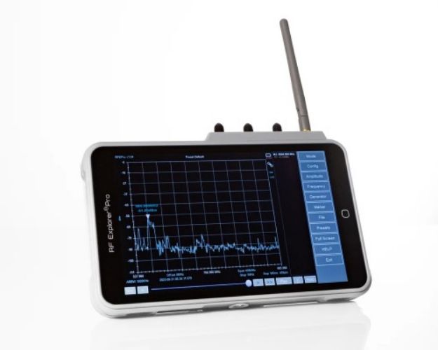 Picture of RF Venue Touchscreen RF spectrum analyzer configured for